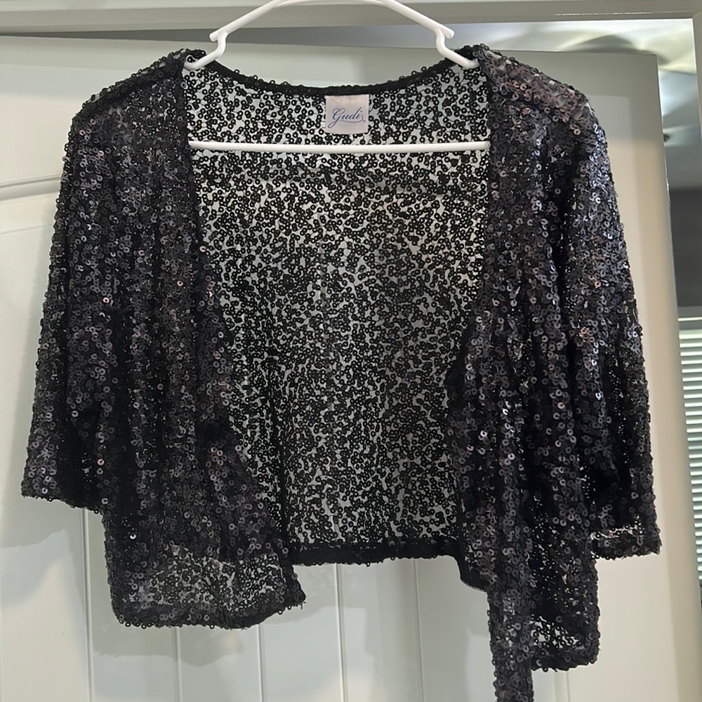 Sequin crop short sleeve jacket/ cover